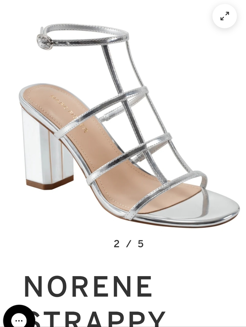 Marc Fisher Noren Elegant Silver Strappy Women's Heels